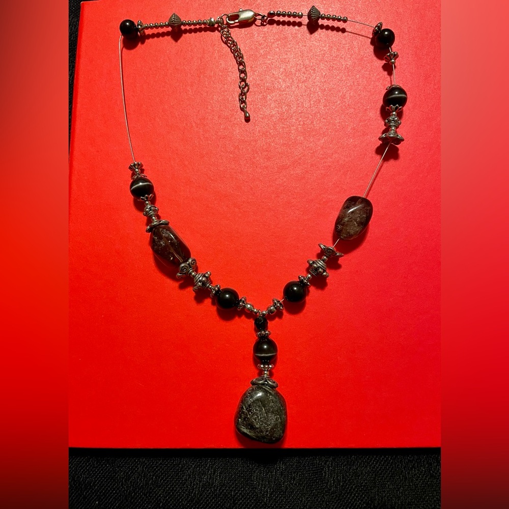 Elegant Black and Silver Necklace